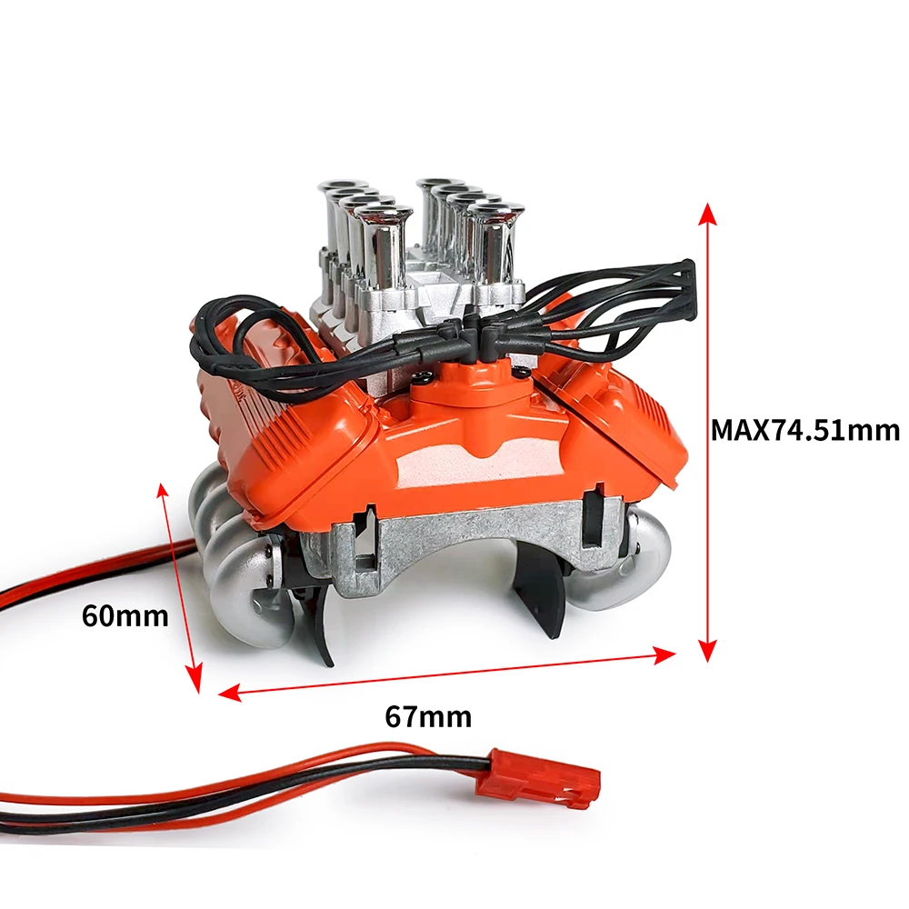 YEAHRUN RC Car FST V8 Simulate Engine Motor Cooling Hood Fans Radiator Kit Heatsink Cover for 1/10 RC Crawler TRX4 Accessories