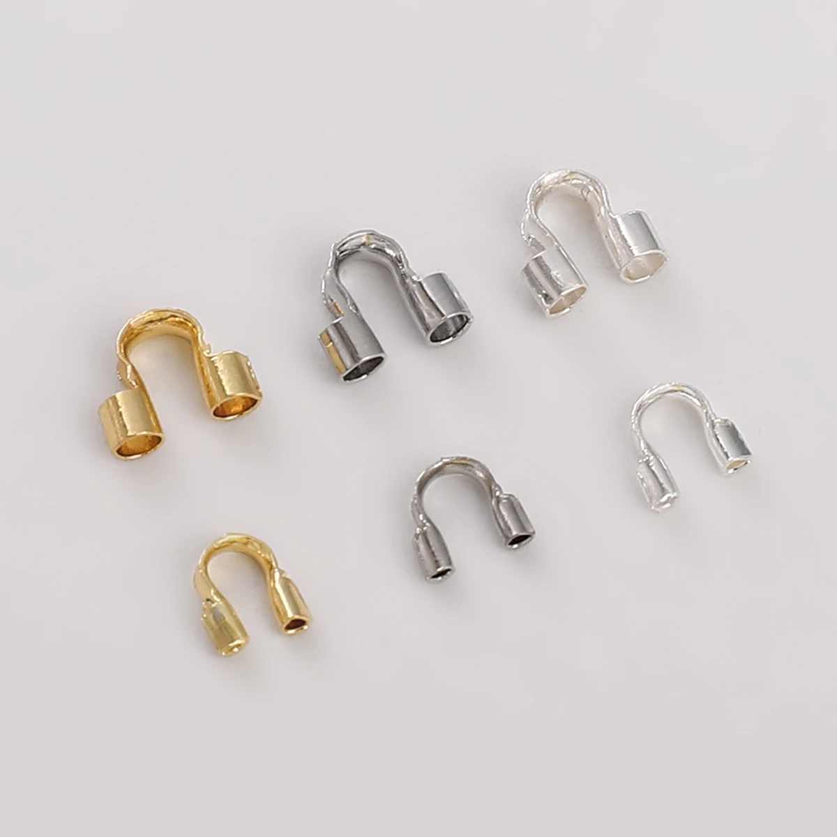 10pcs/bag 14K Gold Plated Metal U Shape Wire Protectors Loops Clasps Connector Handmade DIY Necklace Bracelet Jewelry Making