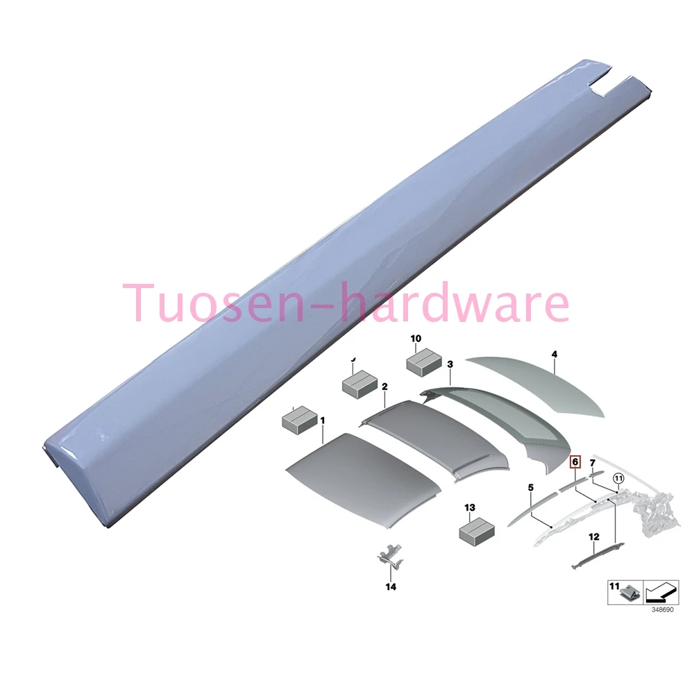 Set Of 5 Left Convertible Roof Molding + Clips Kit Set For BMW E93 335i M3 F83 F33 420i  F33 430i M4 54377184037 54377187747