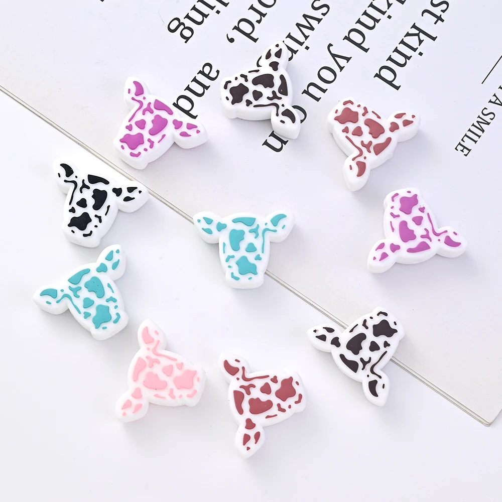 

10Pcs Cartoon Silicone Animal Baby Teether Beads BPA Free Food Grade For Newborn Chewing Pacifier Chain Tooth Toy Accessories