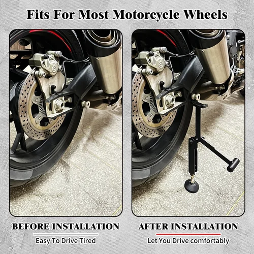 Imagen 2 del producto Soporte de rueda para ahorro de trabajo de motocicleta, soporte Universal para elevador de ruedas, soporte lateral, marco de elevación basculante para Harley y Honda