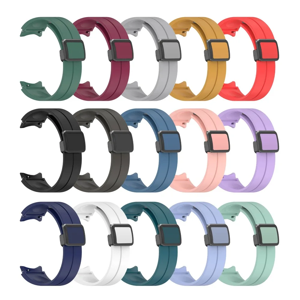 Magnetic Silicone Strap for Samsung Galaxy 5/6 44mm 40mm Sport Watchband 20mm Band Bracelet Galaxy Watch 6 Classic 43mm 47mm