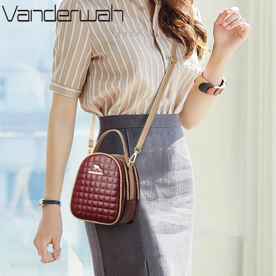 New High Quality Leather Top-handle Bag 3 Layers 2022 Women Bag Luxury Designer Handbags and Purses Brand Shoulder Crossbody Sac