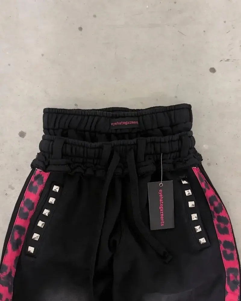 Celana Pria Eyehategarment Celana Olahraga Serut Jogger Garis Baru Hip Hop Harajuku Fashion Celana Panjang Kargo Pinggang Ganda Pakaian Jalanan