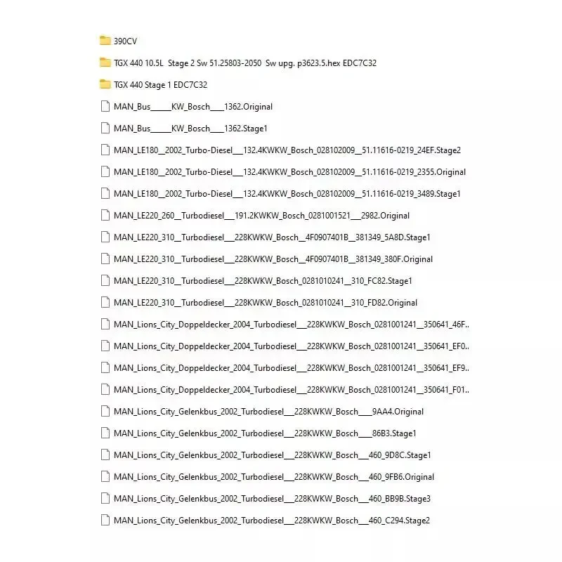 Collection Firmwares for Truck and Bus for European +Trucks Tuning Files Dpf&egr Off Oroginal Files Vmax Stage1 Stage2 Stage3