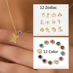 Hot cross-border 12 birthstones and 12 Constellations pendant accessories DIY universal chain combination, fashion DIY gifts