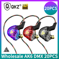 Wholesale QKZ AK6 DMX EDX 20PCS Original Earphone Dynamic HIFI Bass Earbuds In Ear Headphone Monitor Sport Headset ZST ZSX Sale