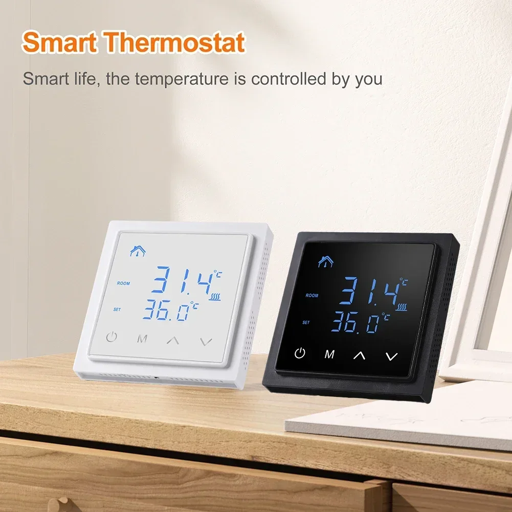 Thermostat 16A  Floor Heating Temperature Controller with Large Touch Screen  LED Digital Display  Child Lock Function