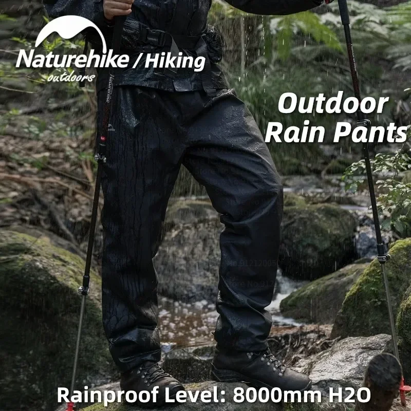 Naturehike Mens Outdoor Hiking Climbing Rainproof Pants Portable Ultralight Rainpants Windproof Waterproof Camping Rain Trousers