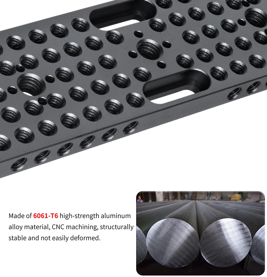 INNOREL CP3005 30*5cm Multifunktionale Käseplatte, Schaltbare Montageplatte mit integrierten ARRI-Positionierungslöchern für Kamerastativ – Detail 4