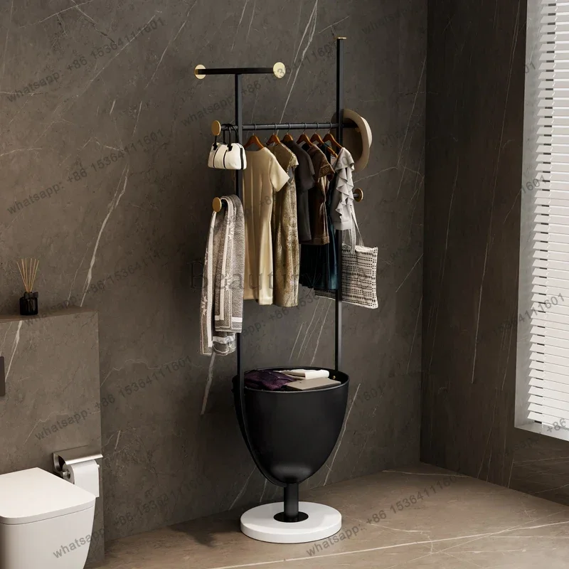 13Simple high-end coat rack does not take up space Floor-to-ceiling storage Drying rack Designer furniture