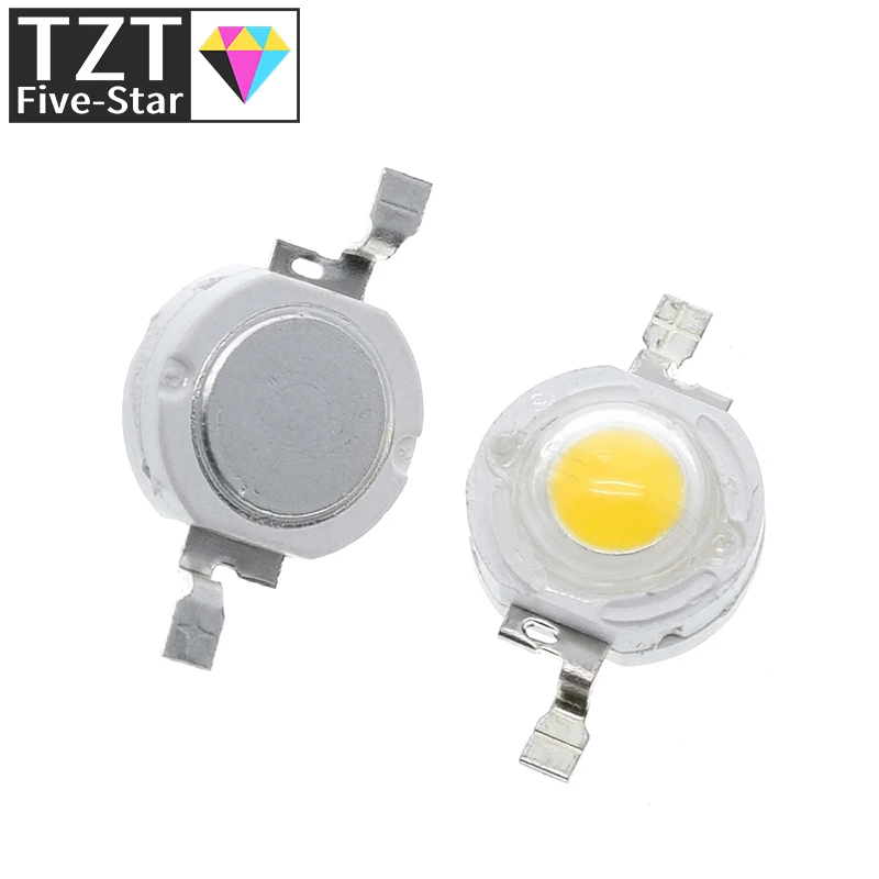 10/100PCS/LOT TZT  led 1W 100-120LM LED Bulb IC SMD Lamp Light Daylight white/warm white  High Power 1W LED Lamp bead