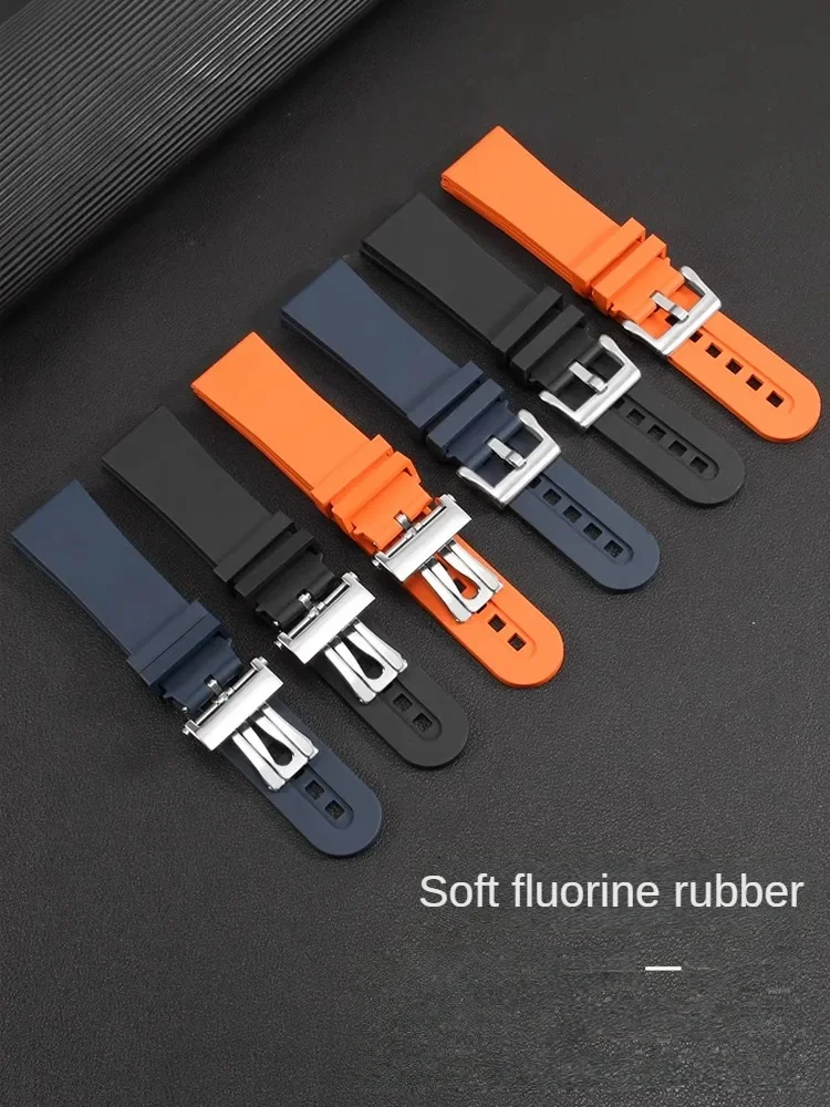 

New Fluororubber Strap Suitable for Blancpain Fifty Fathoms 50 Finds 5015 5200 Black Blue Titanium Bracelet Men 23mm