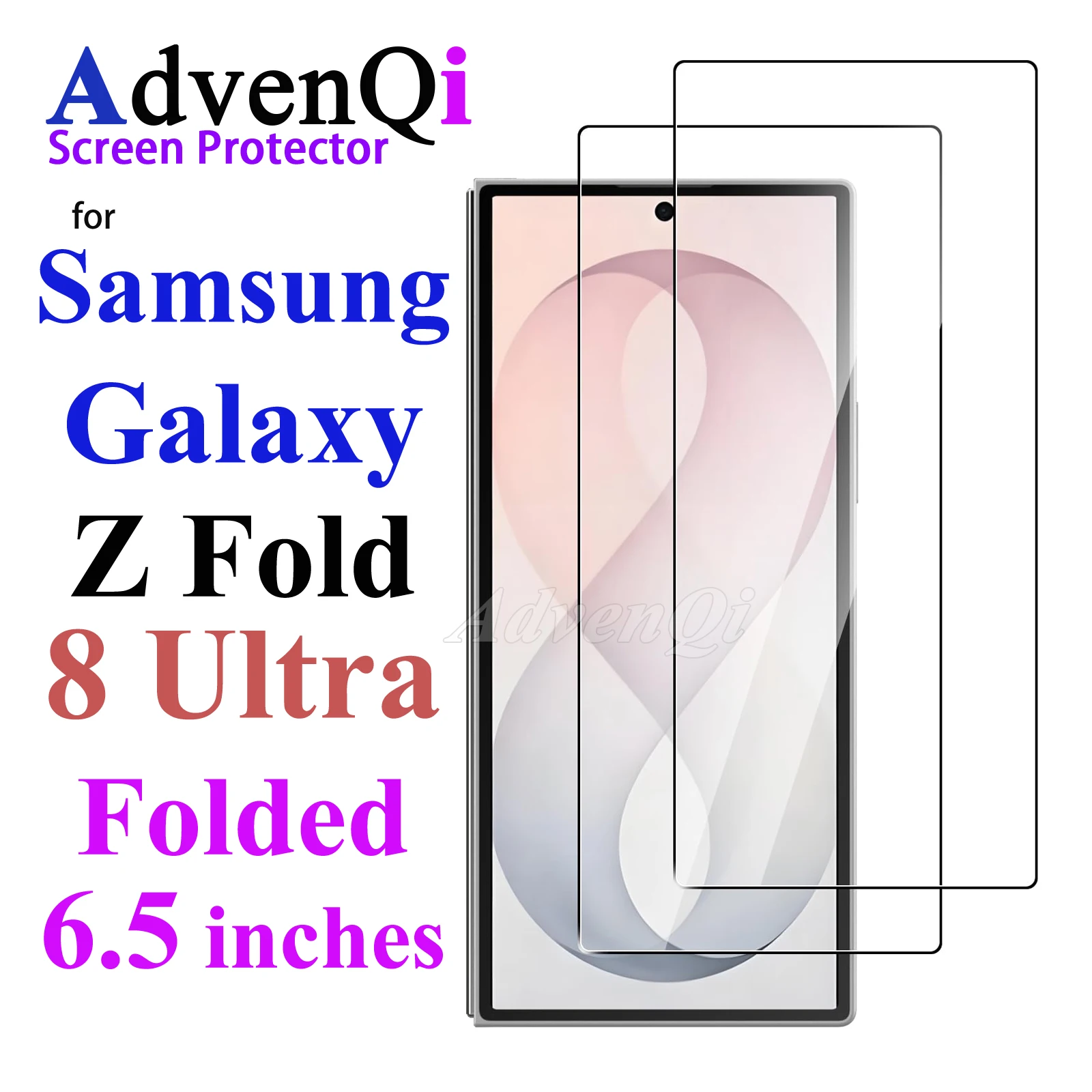Displayschutzfolie für Galaxy Z Fold8 Ultra, 6,5 Zoll, Samsung, gehärtetes Glas, HD, 9H, transparent, kratzfest, kompatibel mit Schutzhüllen.