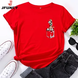 Woman Short Sleeve Tops 100% Cotton Women's T-shirt Cute Panda T Shirts Female Graphic Tees Lady Tshirt