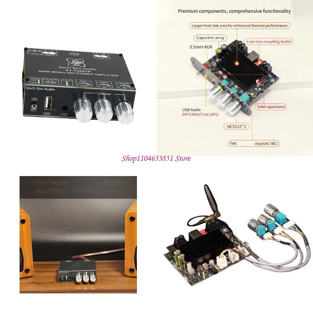 

T2001P Digital Amplifier Board Equipped with Upgraded Chip and Large Heat Sink for Superior Wireless Auditory
