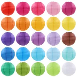 1pc/lot (10-15-20-25-30-35-40cm) Decorative Paper Ball Lanterns Chinese Paper Lantern for Christmas Wedding Birthday Party Decor