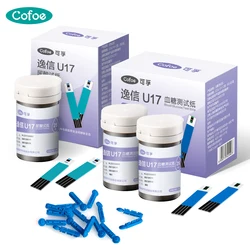 Cofoe U17 Uric Acid Test Strips&Blood Glucose Test Strips for 2 in1 Multi-Function Diabetes Gout Device&Lancets