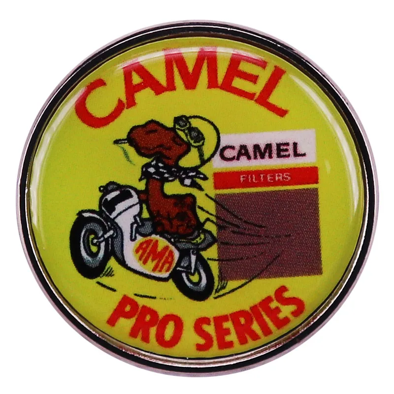 1970-е годы AMA CAMEL PRO SERIES мотоциклетные гонки эмалированная брошь на булавке значок для рюкзаков модные ювелирные изделия подарок