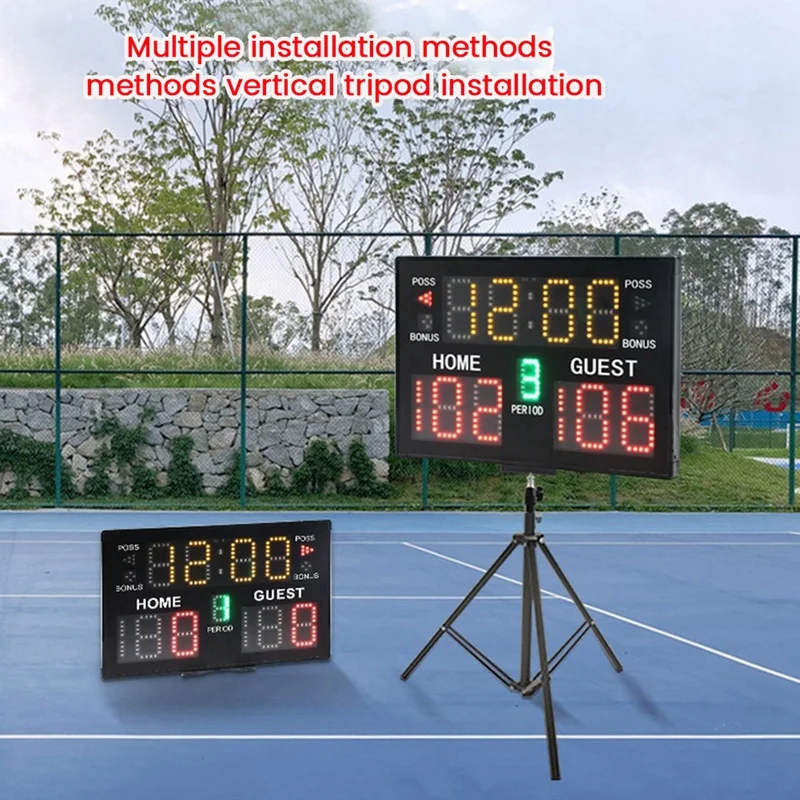 Electronic Basketball Scoreboard, Portable Digital Scoreboard With Remote For Multisports Indoor Outdoor