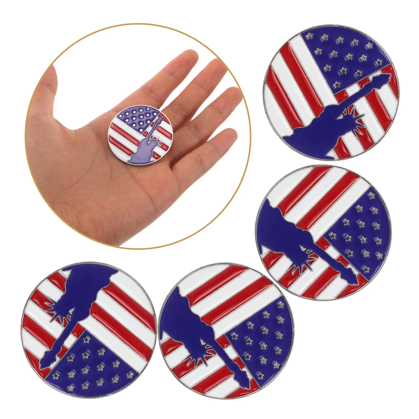 

8 Pcs Statue of Liberty Brooch Memorial Day Enamel Pin Dress Women Clothing Lapel Alloy