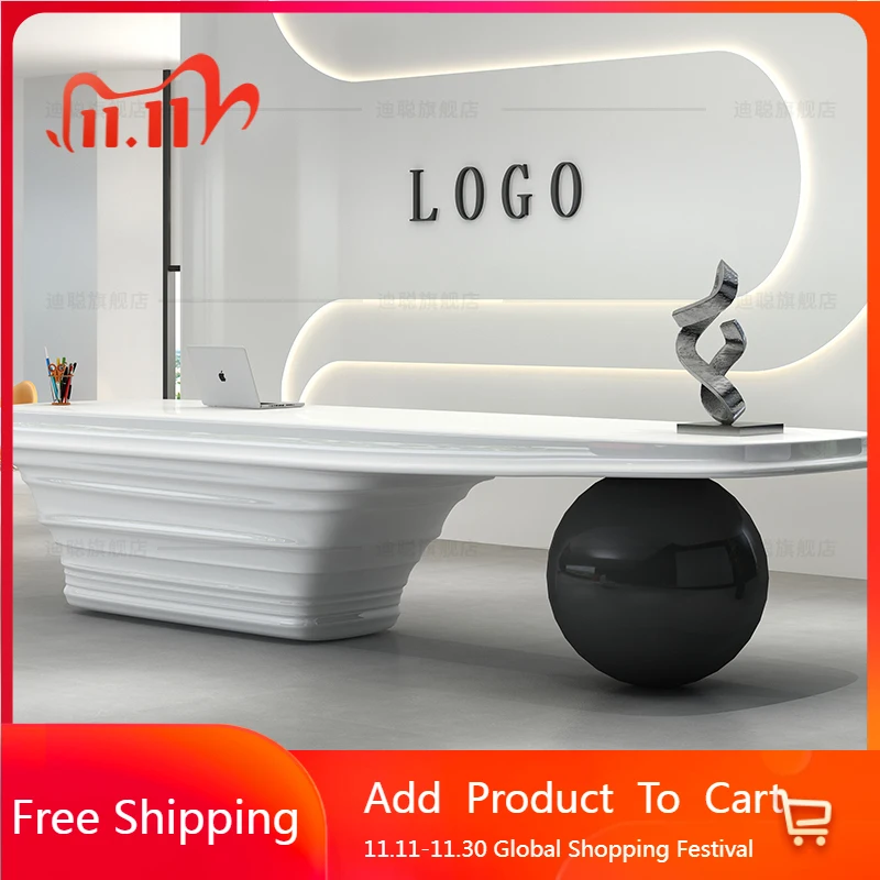 

Aesthetic Best Reception Desks Company Simple Minimalist Design Desks Luxury Beauty Salon Drawer Escritorio Trendy Furniture