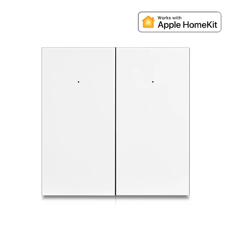 No Needed Neutral Line WiFi Smart Button Light ON/OFF Wall Switch EU UK 86x86mm Work With Apple HomeKit