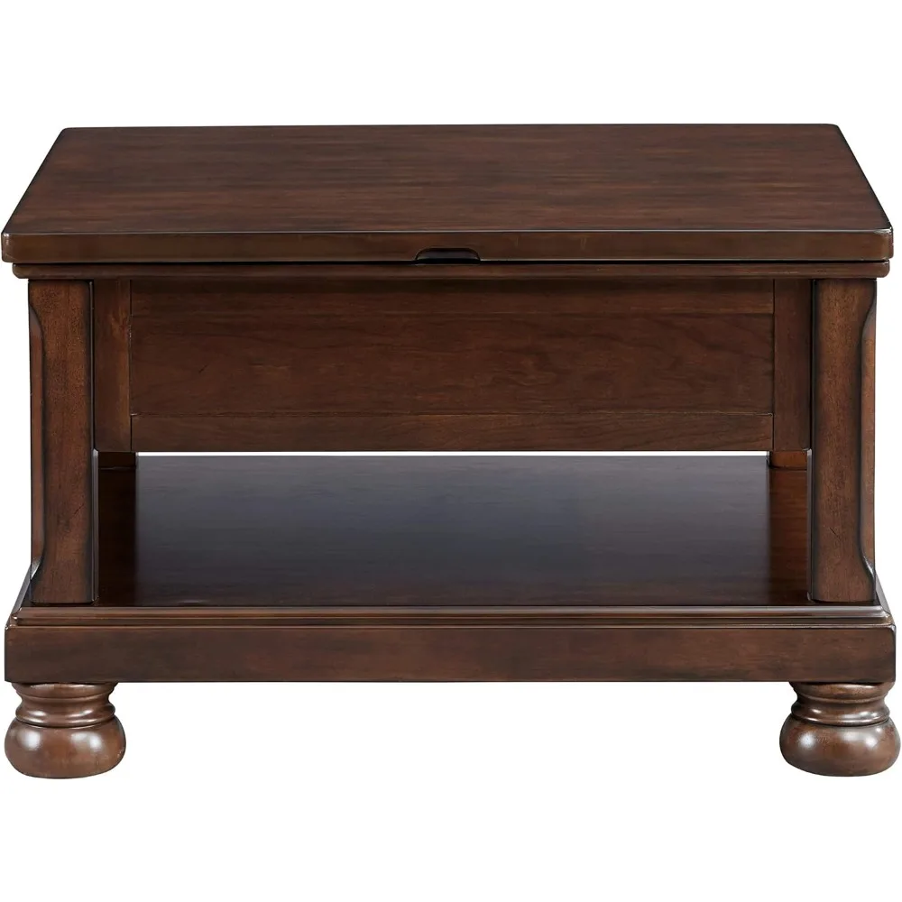 Traditional Hand-Finished Lift Top Coffee Table, Dark Brown