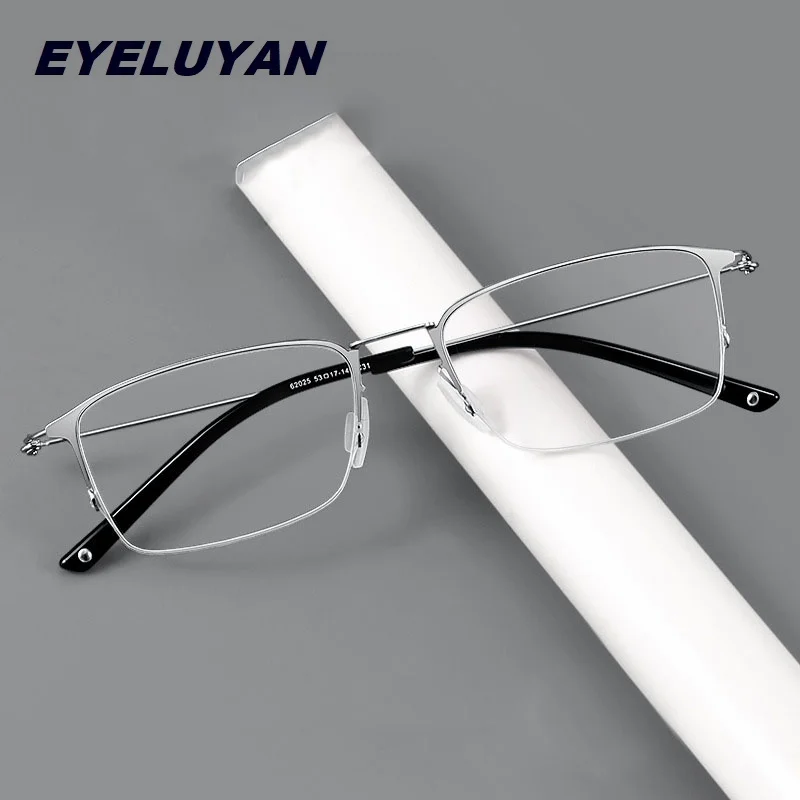 

Eyelluyan Titanium Square Screwless Glasses Frame Business Men Eyeglasses Frames Handmade Women No Screw Spectacles Eyewear