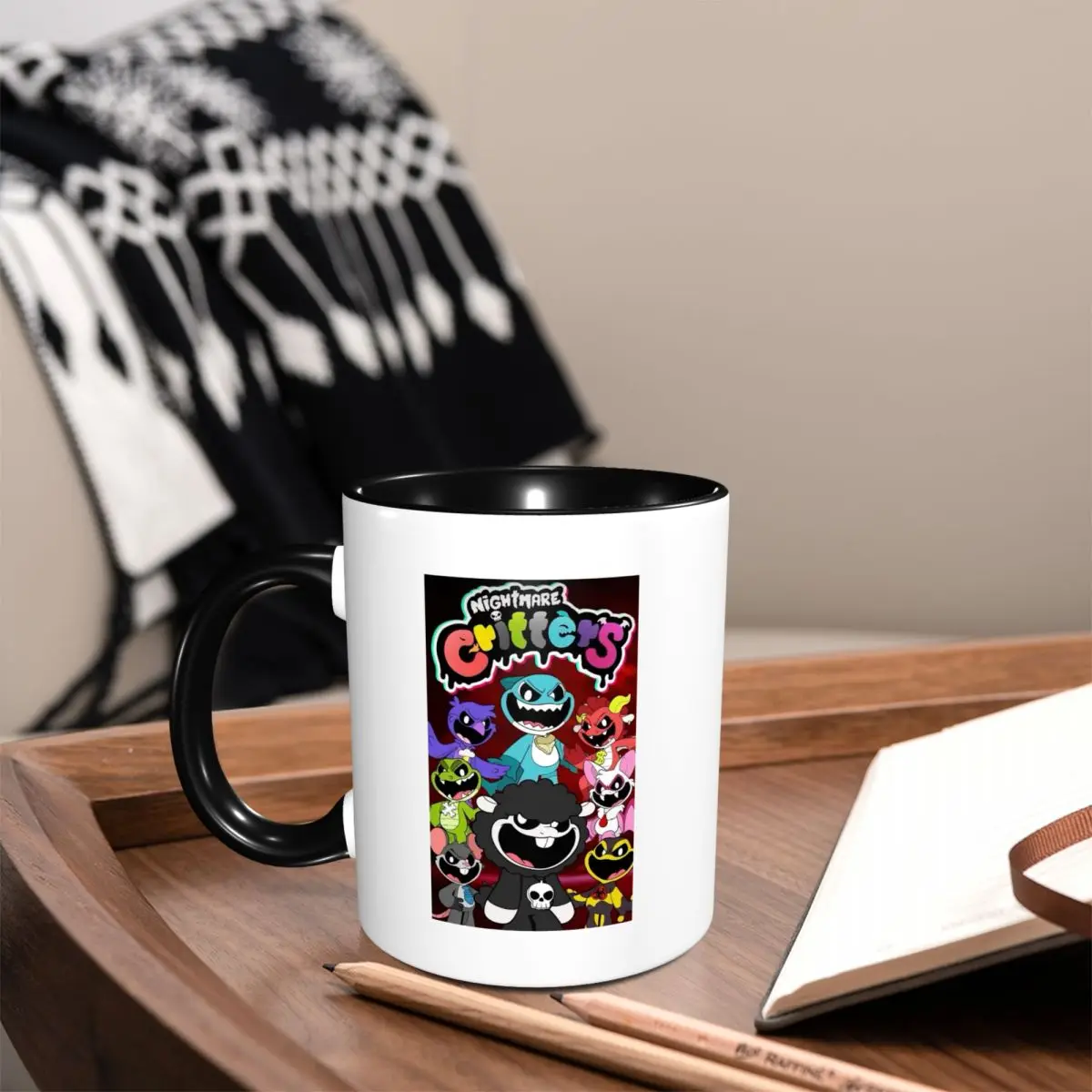Nightmare Critters Cartoon Mug Funny Ceramic Coffee Cups Tea Mugs Milk Cup Drinkware Gifts for Friends