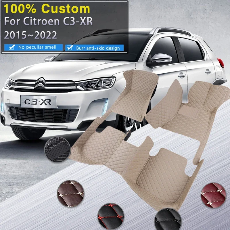 

Quality RHD Car Floor Mats For Citroen C3-XR 2015~2022 C3XR Leather Mat Carpets Durable Pad Rugs Interior Parts Car Accessories