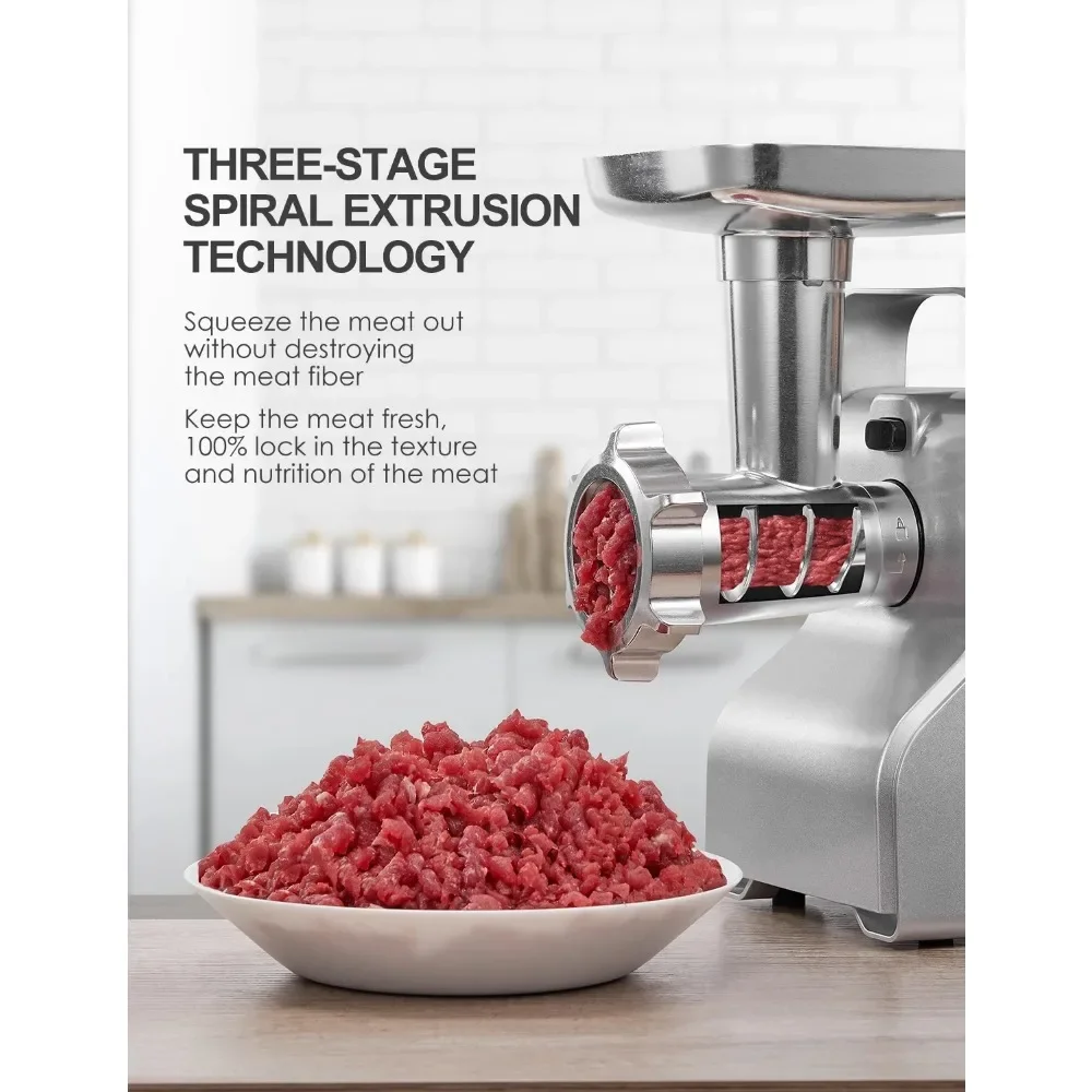 

Electric Meat Grinder, 3000W Max, 5 in 1 Heavy Duty Food Grinder with Sausage Stuffer