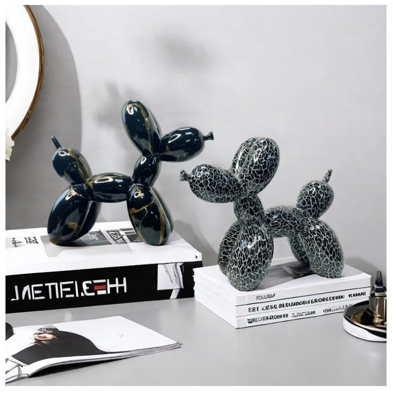 Water Transfer Graffiti Balloon Dog Statue,Art Decoration,Letter Animal Theme,Valentine's Day Indoor and Outdoor Home Decoration