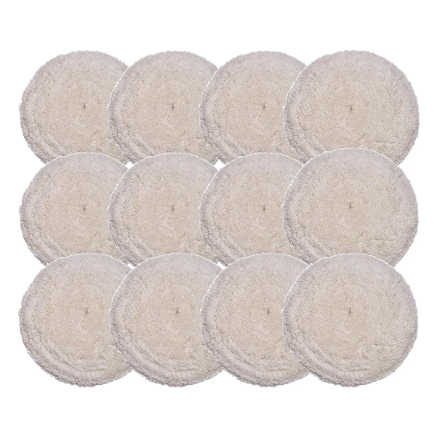 Pads for Cutting, Compounding and Polishing, 7.5 Inch Diameter x 1.5 Inch Thick, Hook and Loop Backing (12)