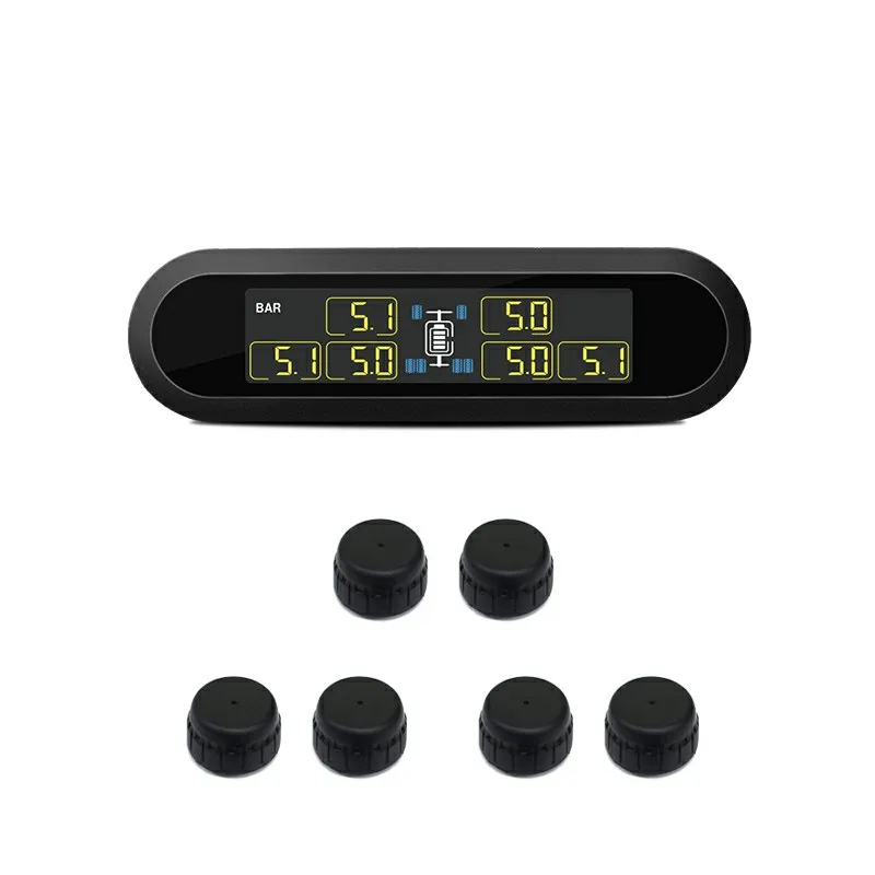 CAREUD T650 Solar Bus RV Truck TPMS  Wireless Tire Pressure Monitoring System With 6 External Internal Sensors Max 199 PSI
