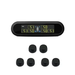 CAREUD T650 Solar Bus RV Truck TPMS Wireless Tire Pressure Monitoring System With 6 External Internal Sensors Max 199 PSI