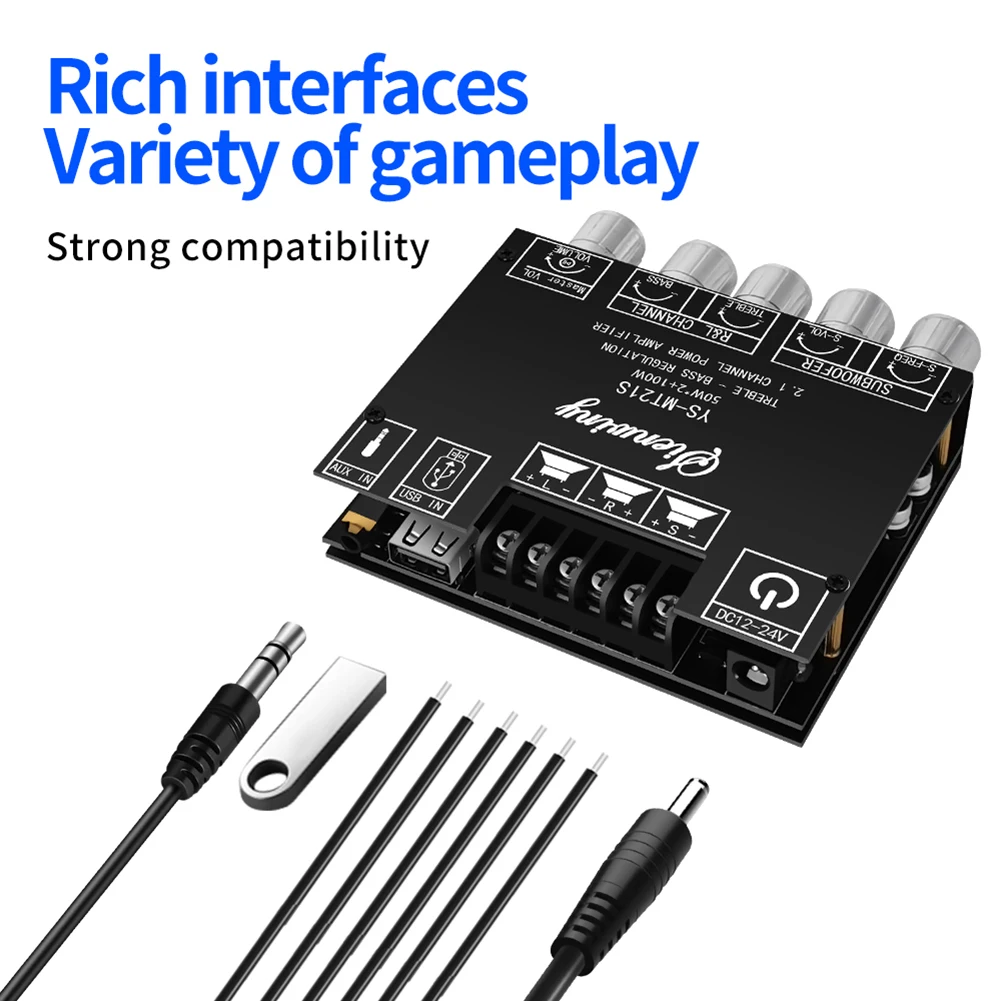 2023 hifi audio verstärker bluetooth 5,1 5,0 2,1 kanal subwoofer verstärker platine 50 wx2 w amp modul YS-MT21S ZK-MT21