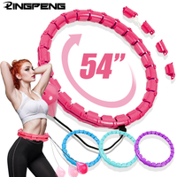 Slimming Hoop With Weight Exercise Weights Sport Sports Hoop Waist Trainer Exercise At Home Fitness Belly Abdominal Adjustable