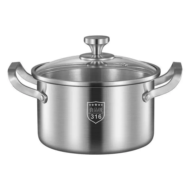 316 Stainless steel baby food pot Baby hot milk pot non-stick pot thickened multi-functional stockpot steamer