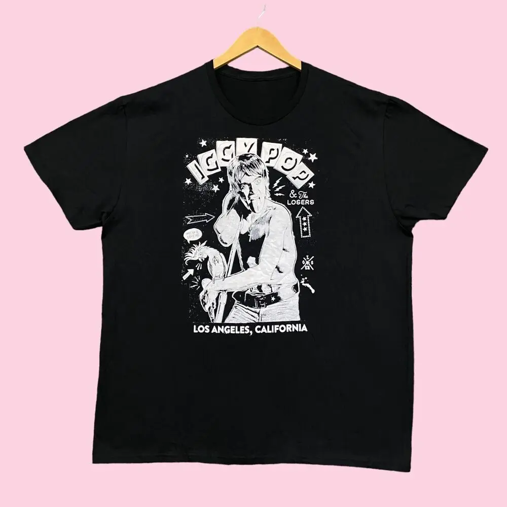 Iggy Pop & The  Shut Up And Love Me Rock Band Tee 2XL  Tees Y2K tops Unisex Summer Short Sleeve