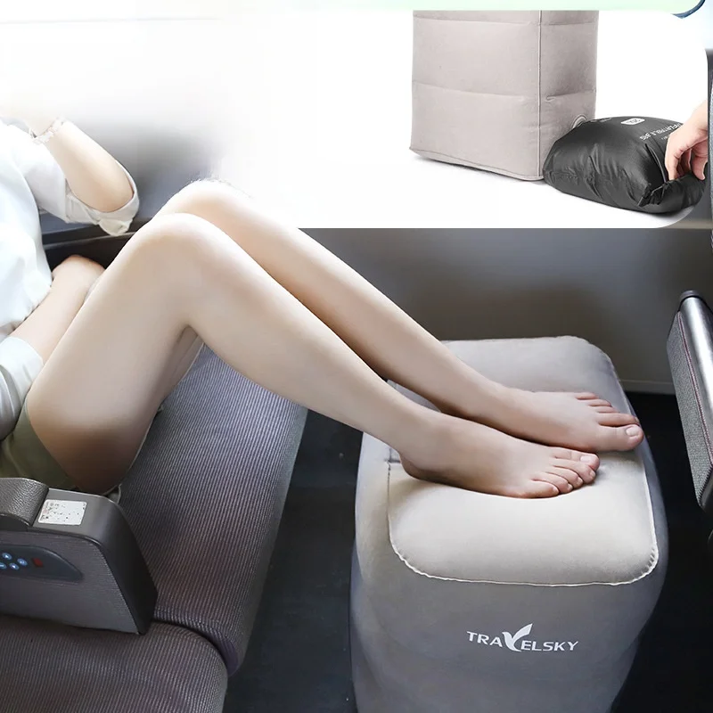 Inflatable Footrest Mat for Long Distance Travel Car Airplane Nap Elevation Foot Rest Three Layer  Pad Universal Foot Mat