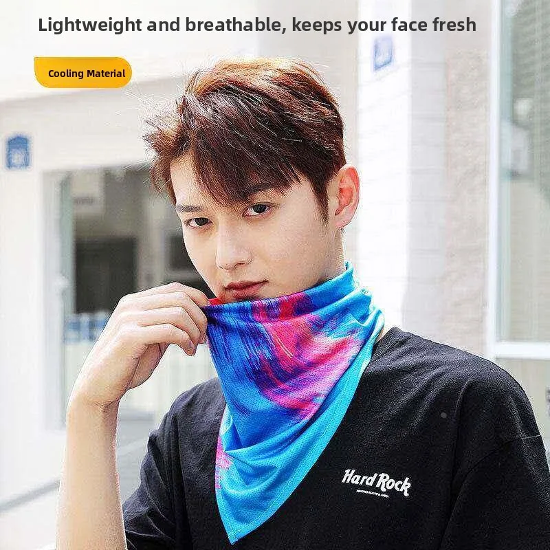

Men's Summer Sun Protection Face Mask Ice Silk Scarf Neck Cover Outdoor Cycling Fishing Neck Warmer Women's Breathab...