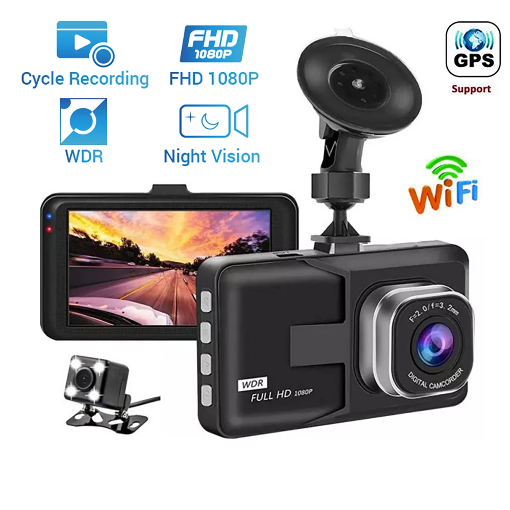 

Car DVR WiFi GPS Dash Cam Full HD 1080P Vehicle Camera Drive Video Recorder Auto Dashcam Black Box Car Accessories Registrator
