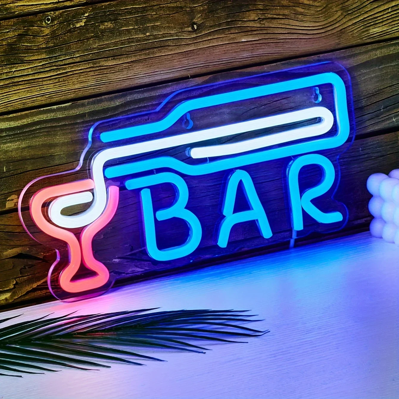 Neon BAR Sign - USB Powered, Colorful LED Light, Indoor Wall Hanging Decor for Bedroom - Perfect Home Bar Accessory