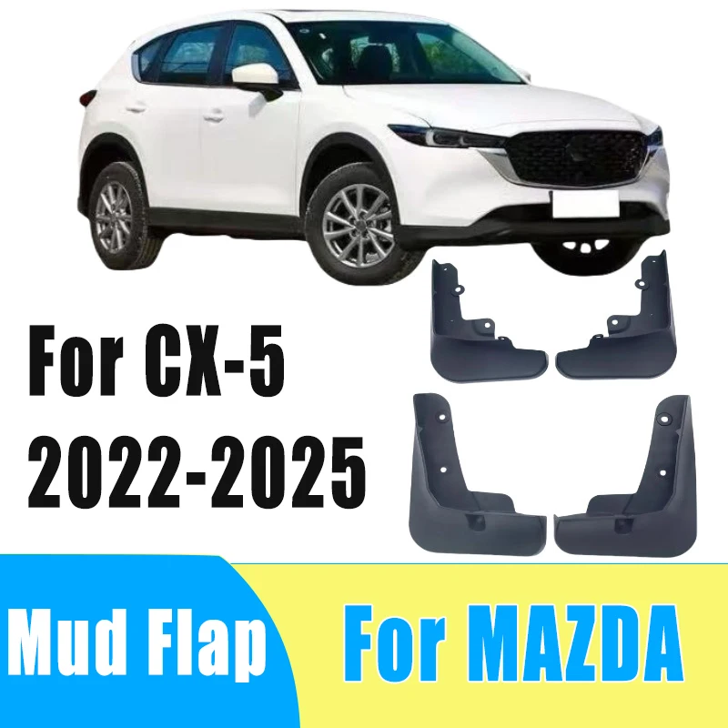 

4pcs Automotive Tire Mudguard Waterproof Prevent Mud Splashing Car Mud Flap Fender Trim Accessories For Mazda CX-5 2022-2025