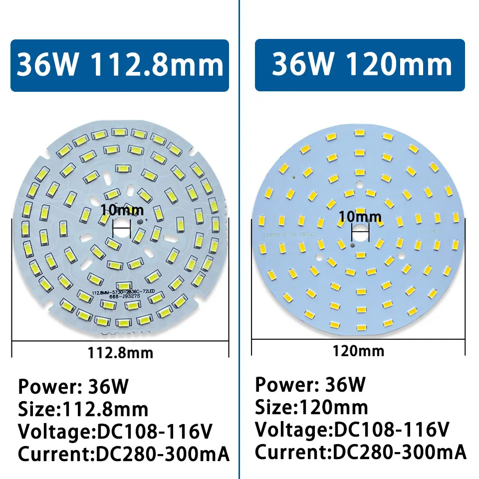 LED COB Chip 36W 50W 70W 100W LED Panel Light Round Light Ceiling Round Chip Accessories Warm White Pure White For Mining Lamp