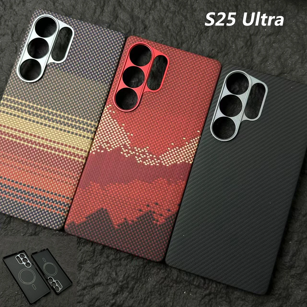 

Магнитный чехол из арамидного углеродного волокна для Samsung Galaxy S25, ультратонкий, устойчивый к падению углеродное волокно для Magsafe, защитный чехол