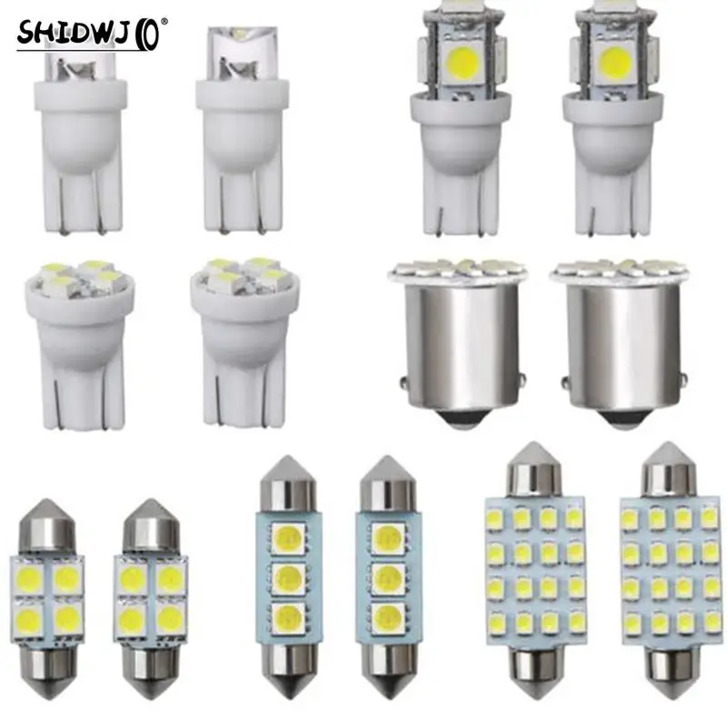 New 14PCS High Quality Car LED Interior Package For T10 36mm Map Dome License Plate Lights Kit 6000K~8000K