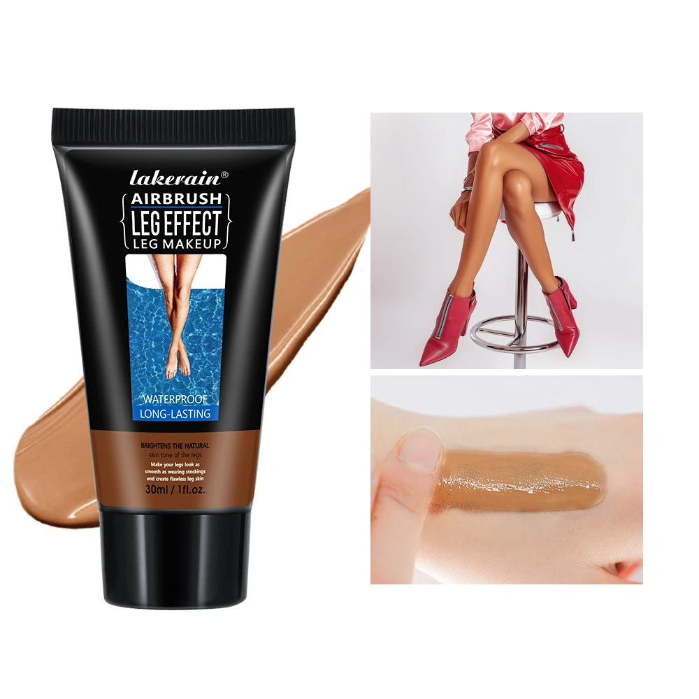 Leg Makeup Moisturizing Liquid Body Foundation Fake Tan Cream Tanning Body Lotion Skin Care Even Skin Tone 30Ml