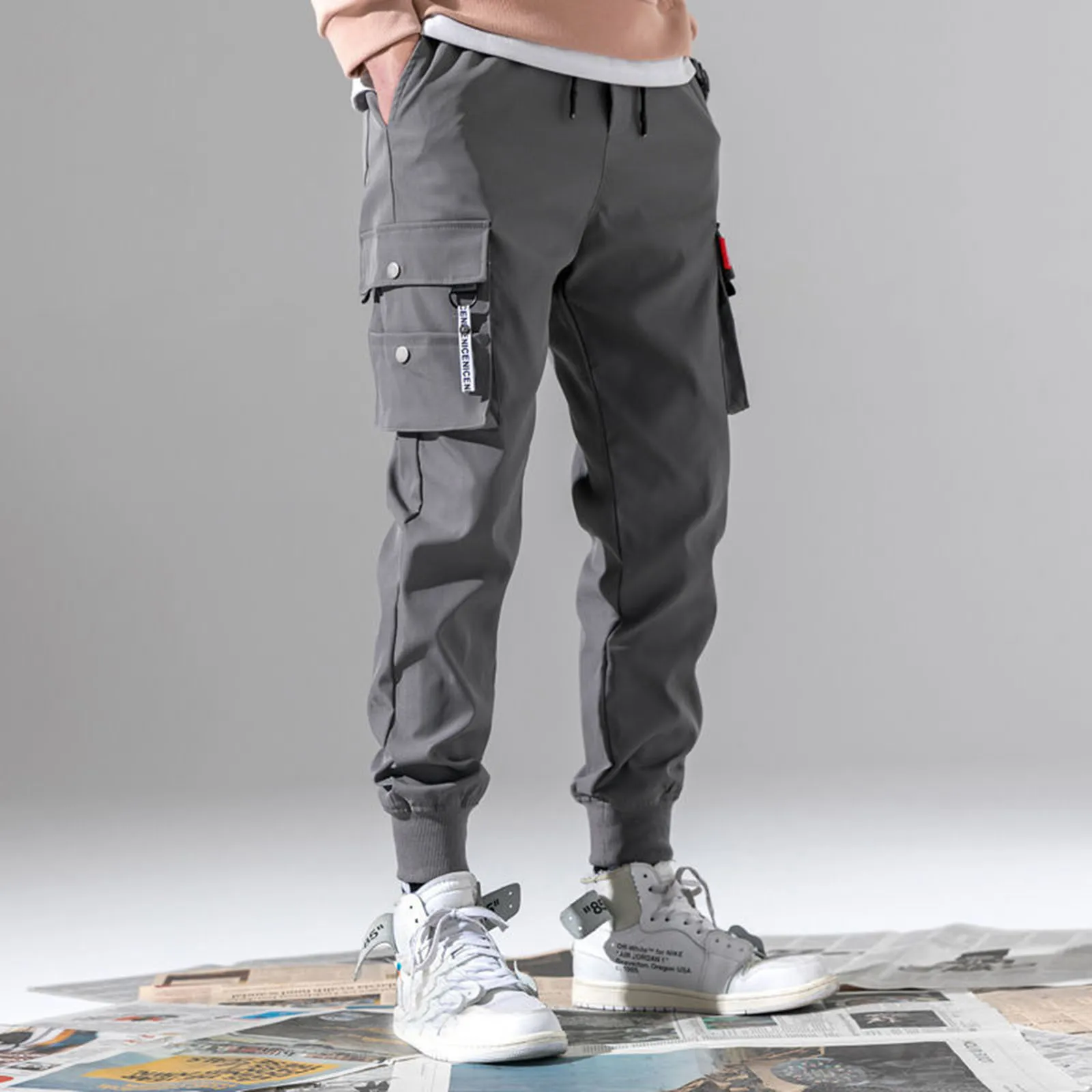 Mensแฟชั่นJoggers Sweatpants 2024 ฤดูใบไม้ร่วงใหม่กีฬากางเกงสบายๆผ้าฝ้ายกางเกงGym Sweatpantsกางเกงบุรุษกางเกงยาว